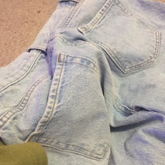 buttonfly 27 high rise straight pacsun patch leg light wash jeans - Picture 2 of 4